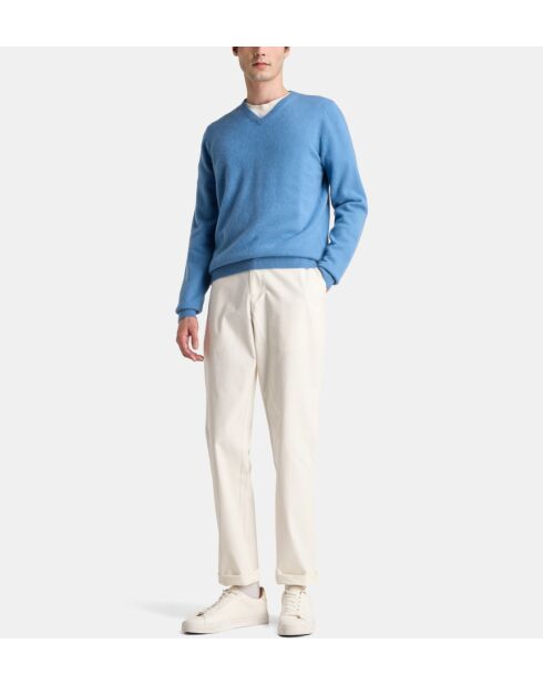 Entenblauer gerader Kaschmirpullover von Nachve