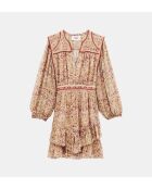 Rosafarbenes, fließendes kurzes Kleid Loly