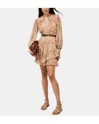 Rosafarbenes, fließendes kurzes Kleid Loly