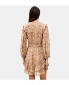 Rosafarbenes, fließendes kurzes Kleid Loly