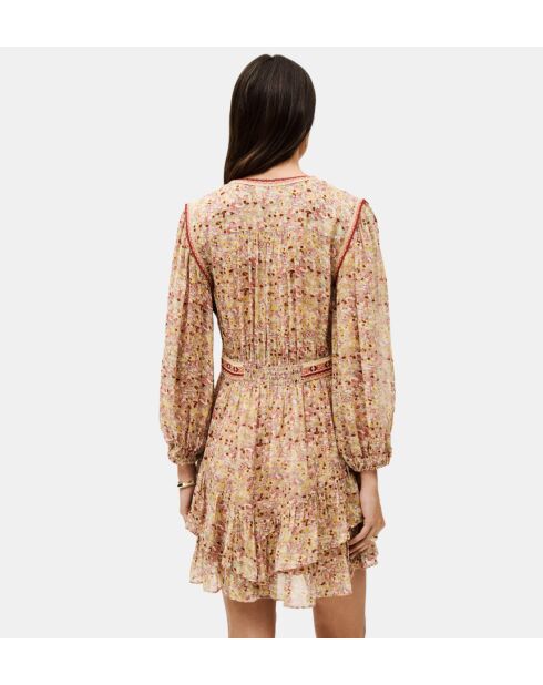 Rosafarbenes, fließendes kurzes Kleid Loly