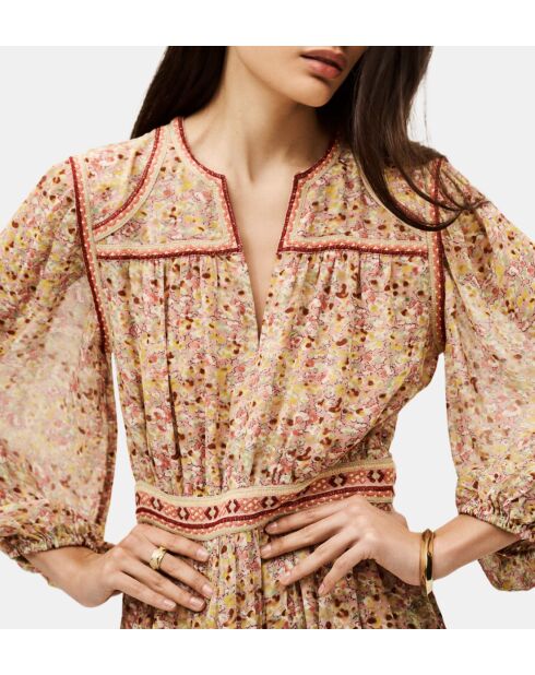 Rosafarbenes, fließendes kurzes Kleid Loly