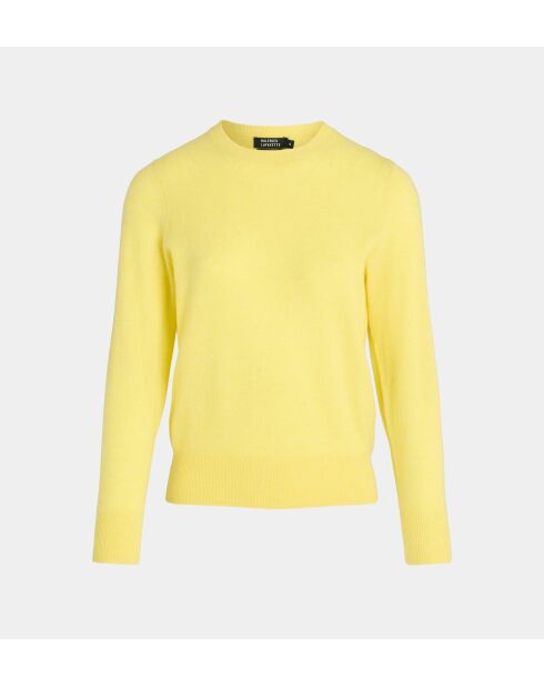 Jersey recto Zabri en porcelana de cachemir amarilla