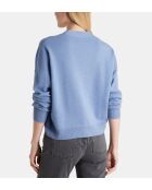 Cardigan court Tabiola laine et cachemire responsable  bleu moyen