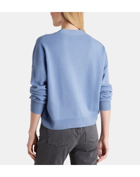 Cardigan court Tabiola laine et cachemire responsable  bleu moyen