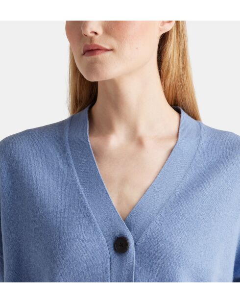 Cardigan court Tabiola laine et cachemire responsable  bleu moyen