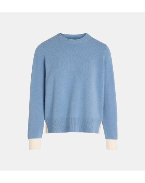 Sadi mittelblauer, gerader Pullover aus Wolle und Cashmere aus verantwortungsvoller Wolle und Cashmere