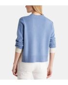 Sadi mittelblauer, gerader Pullover aus Wolle und Cashmere aus verantwortungsvoller Wolle und Cashmere