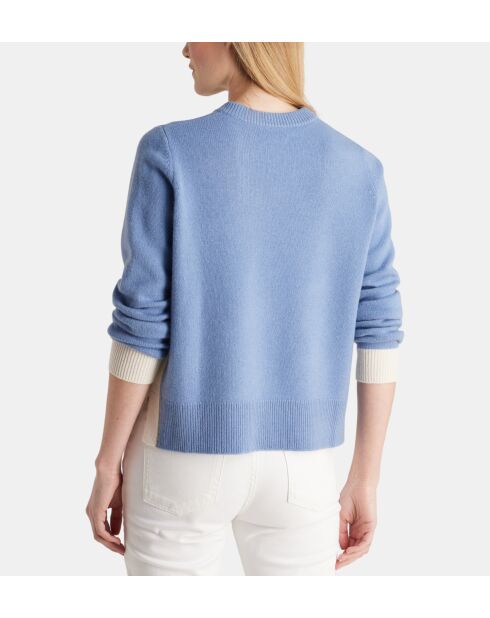 Sadi mittelblauer, gerader Pullover aus Wolle und Cashmere aus verantwortungsvoller Wolle und Cashmere