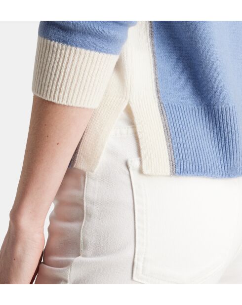 Sadi mittelblauer, gerader Pullover aus Wolle und Cashmere aus verantwortungsvoller Wolle und Cashmere