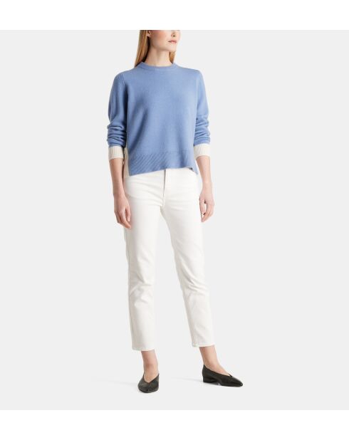 Sadi mittelblauer, gerader Pullover aus Wolle und Cashmere aus verantwortungsvoller Wolle und Cashmere