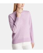 Rechte trui van Zabri in lichtpaars kasjmier