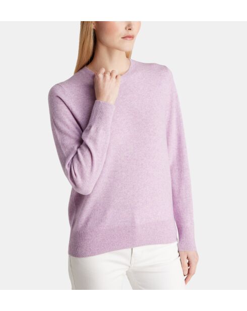 Rechte trui van Zabri in lichtpaars kasjmier
