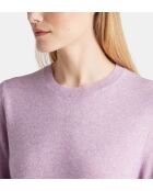 Rechte trui van Zabri in lichtpaars kasjmier