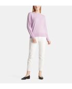 Rechte trui van Zabri in lichtpaars kasjmier