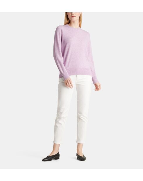 Rechte trui van Zabri in lichtpaars kasjmier