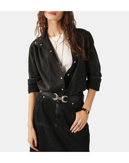 Schwarze Jeansbluse Bilena