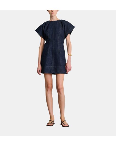 Kurzes Bambino-Kleid aus roher Jeansbaumwolle