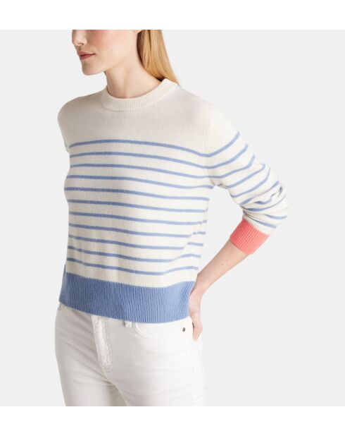 Sadi verantwortungsbewusster Matrosenpullover aus Wolle und Cashmere in Blau/Rosa