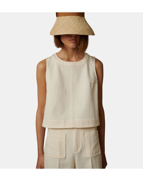 Oberteil aus ecrufarbenem Canvas Pampa