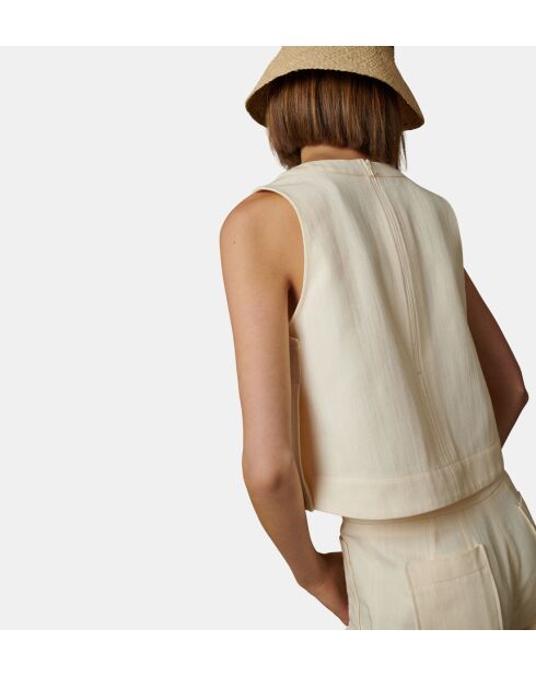 Oberteil aus ecrufarbenem Canvas Pampa