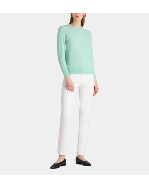 Jersey recto Zabri de cachemir verde pastel