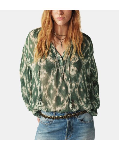 Blusa holgada con estampado caqui Menaelle