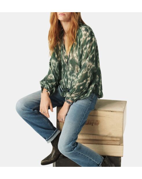 Blusa holgada con estampado caqui Menaelle