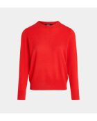 Rechte trui van Zabri in magentarood kasjmier