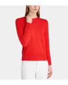 Rechte trui van Zabri in magentarood kasjmier