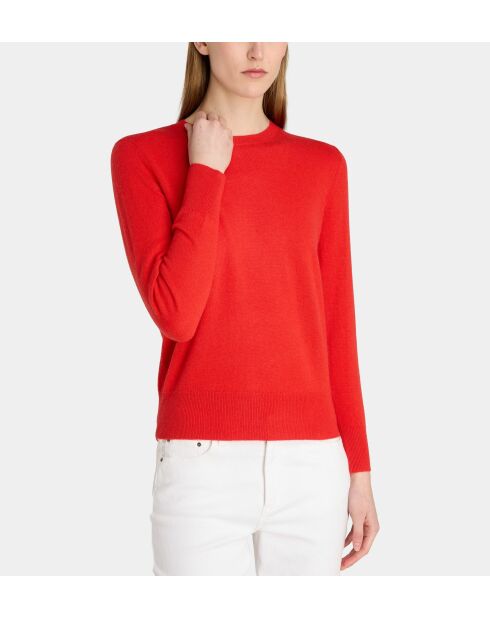 Rechte trui van Zabri in magentarood kasjmier