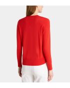 Rechte trui van Zabri in magentarood kasjmier