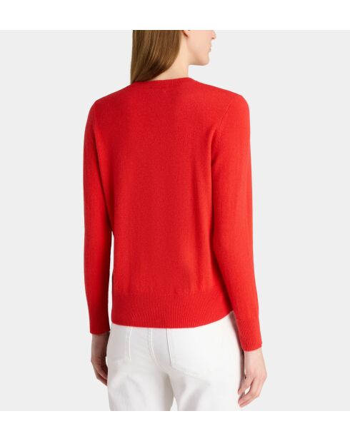 Rechte trui van Zabri in magentarood kasjmier