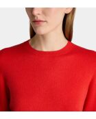 Rechte trui van Zabri in magentarood kasjmier