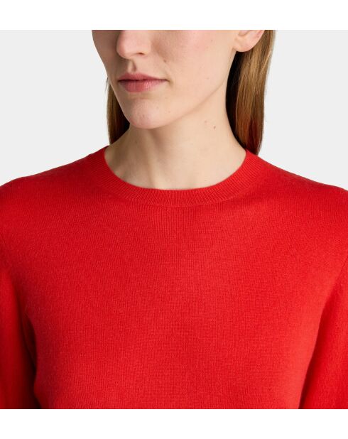 Rechte trui van Zabri in magentarood kasjmier