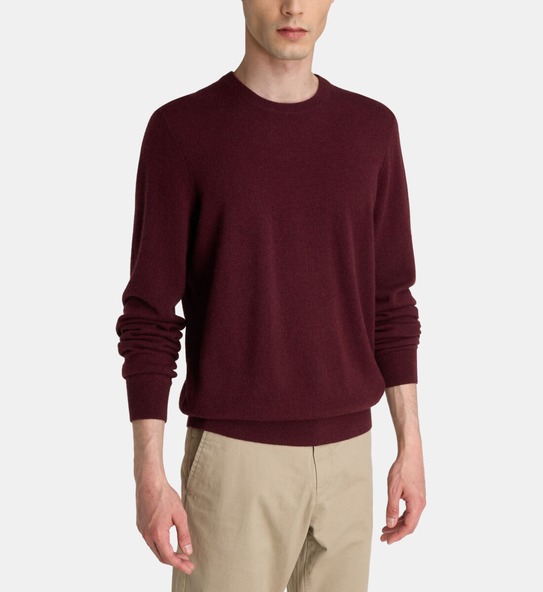 Pull Nachron uni cachemire rouge grenade