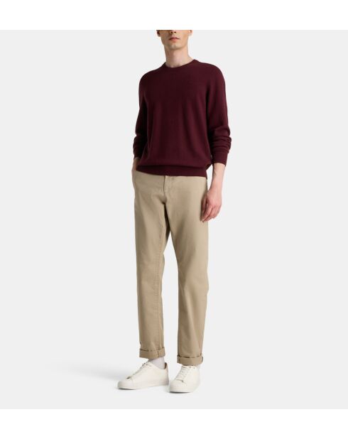 Jersey Nachron de cachemir liso rojo granada