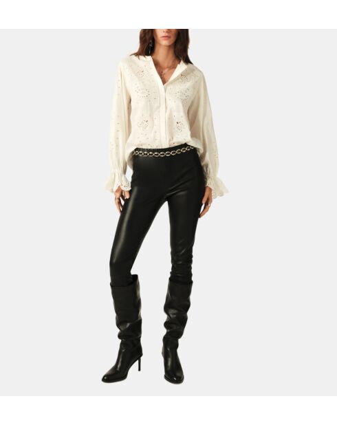 Ecru hemd met geborduurd Soraya