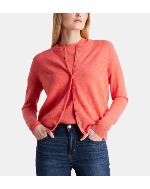 Cardigan Zacao cachemire  corail