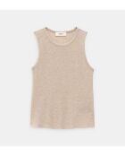 Canotta Théo slim in jersey cammello