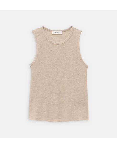 Canotta Théo slim in jersey cammello