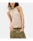 Canotta Théo slim in jersey cammello