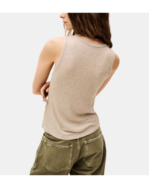 Canotta Théo slim in jersey cammello