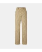 Alissio gestreepte wijde broek beige/ecru