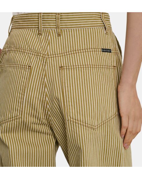 Alissio gestreepte wijde broek beige/ecru