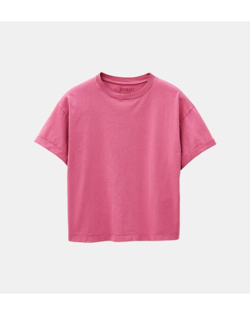 Locker geschnittenes rosafarbenes Baumwoll-T-Shirt Rosie