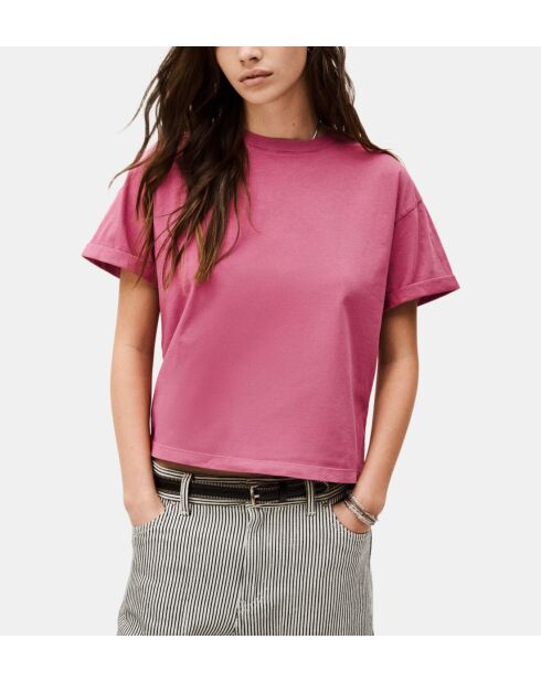 Locker geschnittenes rosafarbenes Baumwoll-T-Shirt Rosie