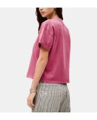 Locker geschnittenes rosafarbenes Baumwoll-T-Shirt Rosie