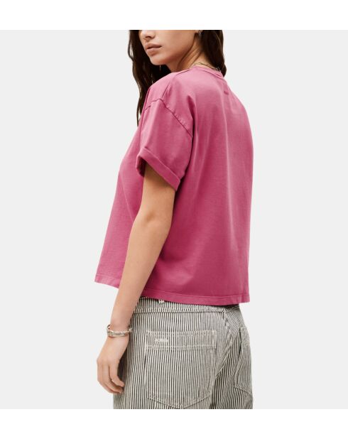 Locker geschnittenes rosafarbenes Baumwoll-T-Shirt Rosie