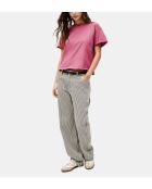 Locker geschnittenes rosafarbenes Baumwoll-T-Shirt Rosie